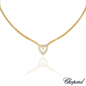 Chopard Yellow Gold Diamond Heart Necklace 0.94ct TDW